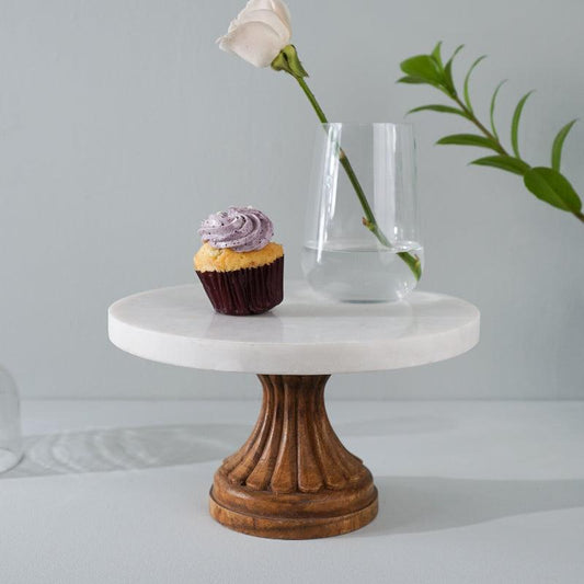 White Vanilla Marble Cake Stand | Multiple Designs