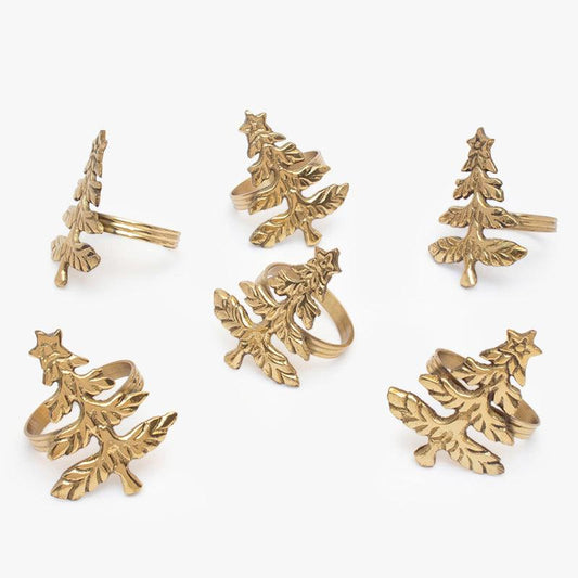 Christmas Tree Napkin Rings | Set of 6 | Multiple Colors