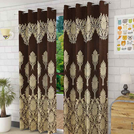 Brown Royal Jute Curtains | 5ft | Set of 2