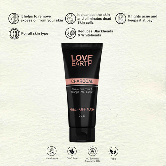 Love Earth Charcoal Peel Off Mask - 50 gms