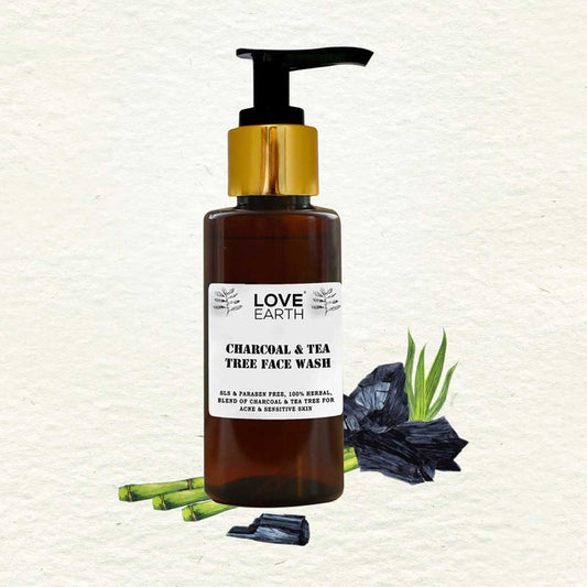 Love Earth Charcoal Tea Tree Face Wash - 100 ml