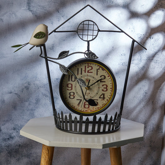 Antique Bird on a Clock