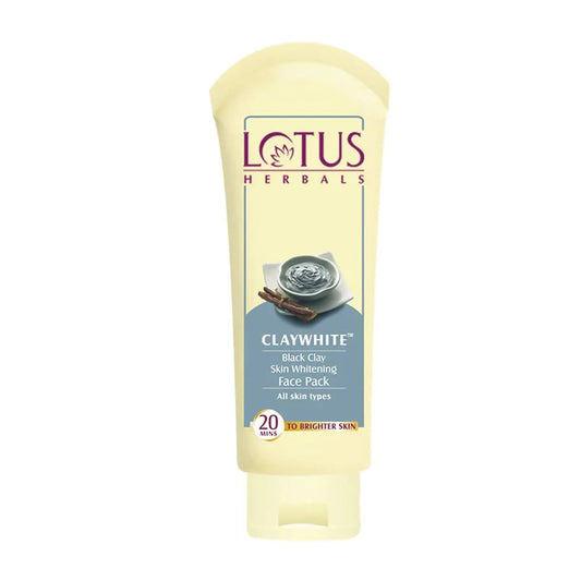 Lotus Herbals Claywhite Black Clay Face Pack – Detox & Glow Treatment