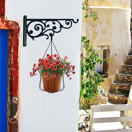 Modern Black Metal Wall Hook Hanging Plant Bracket | Single, Set of 2 & Set of 4