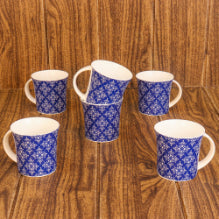 Arabesque Flower Pattern Cups Cups | 160 ml | Set of 6 | Multiple Colors