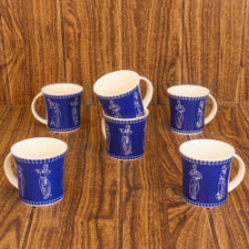 Classical Dancers Pattern Cups | 160 ml | Set of 6 | Multiple Colors