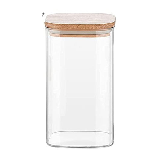 Glass Bamboo Lid Air Tight Jar | 700 ml