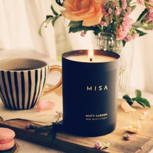 Misty Garden | Rose, Peony, Peach | Scented Candle