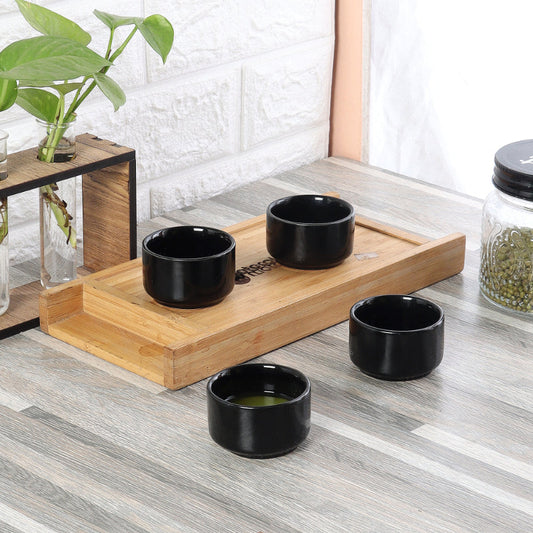 Black Ceramic Chutney Katori | Set of 4