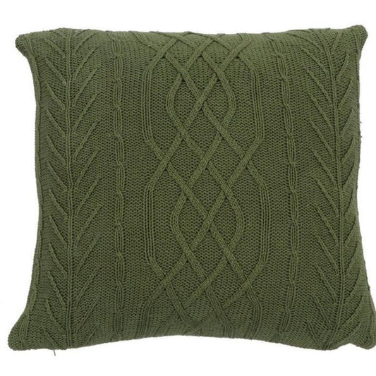 Army Green Self Pattern Cushion Cover | Set of 2