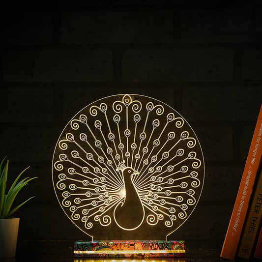 Classic Peacock Lamp | With Rechargeable Battery