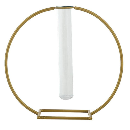 Circular Golden Test Tube Vase