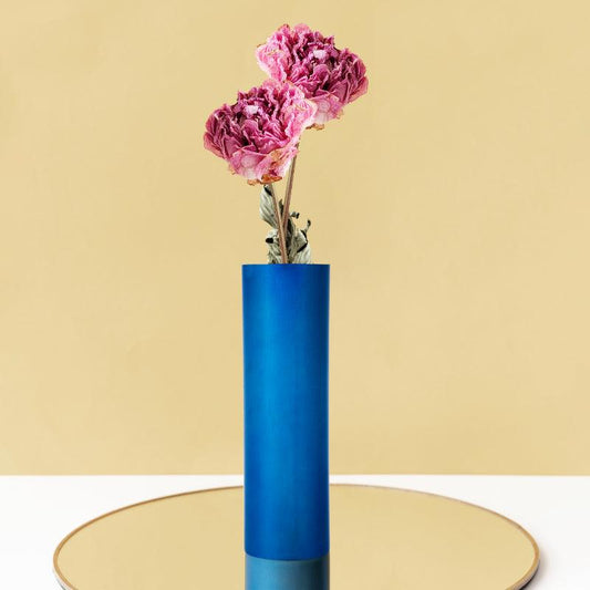 Blue Cylindrical Vase