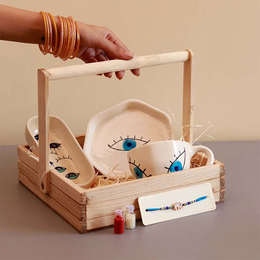 Evil Eye Rakhi Hamper Basket