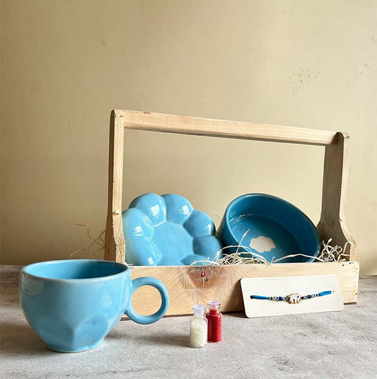 Azure Sky Bliss Rakhi Hamper Basket