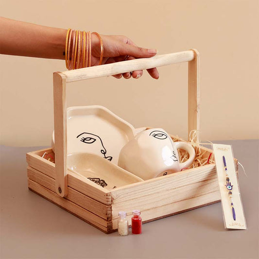Minimalist Love Rakhi Hamper Basket