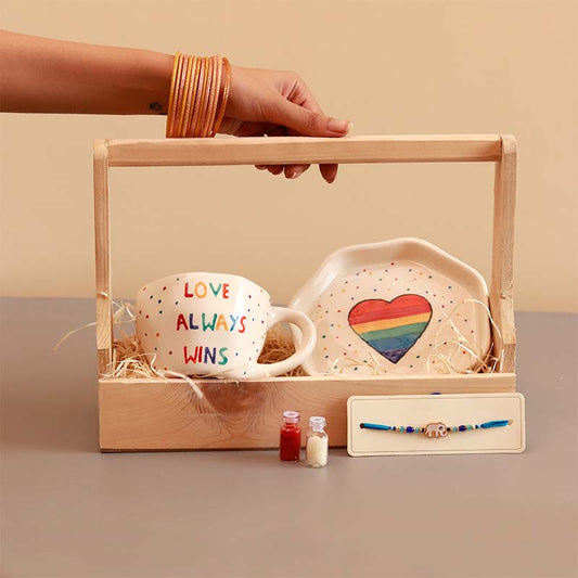 Love Always Wins Rakhi Hamper Basket