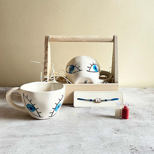 Eternal Evil Eye Rakhi Hamper Basket