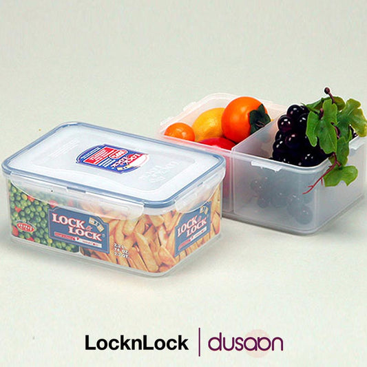 Classic Rectangular Plastic Airtight Divider Food Storage Container With Leak Proof Lid| 2.3 Liters