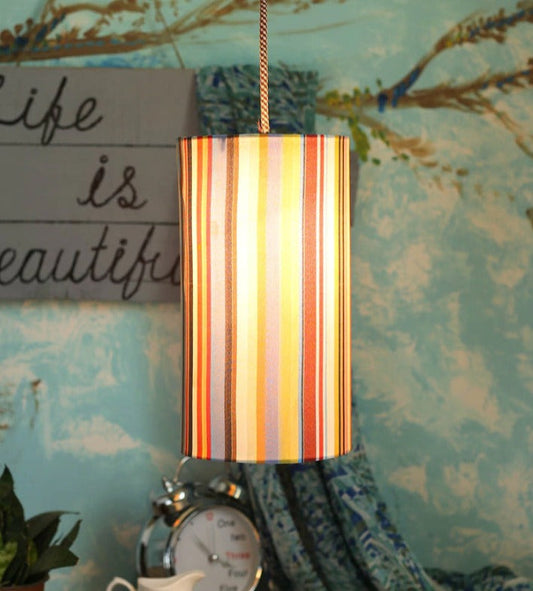 Colorful Stripes Cylindrical Hanging Shade