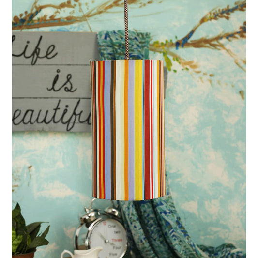 Colorful Stripes Cylindrical Hanging Shade