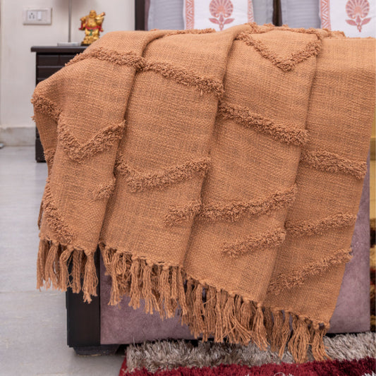 Brown Opulence Breathable Soft Cotton Throw