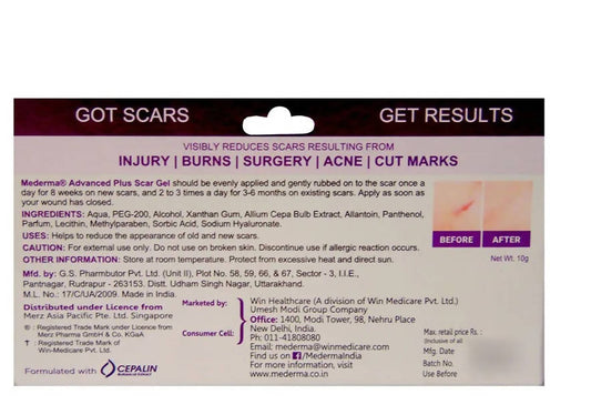 Mederma Advanced Plus Scar Gel – Skin Care for Scars & Marks – 5g Tube