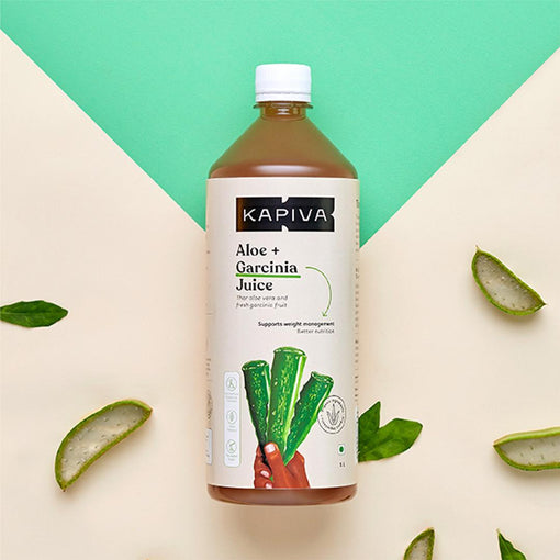 Kapiva Ayurveda 100% Organic Aloe Vera + Garcinia Juice - 1L