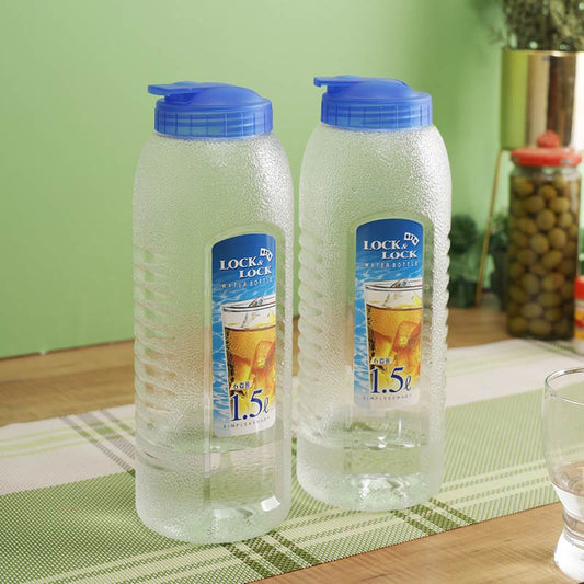 Aqua Easy Grip Plastic Water Bottles| Set Of 2| 1 Liter