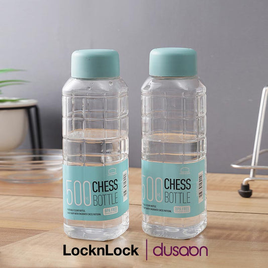 Chess Plastic Water Bottles With Blue Lid| Set Of 2| 500 ml