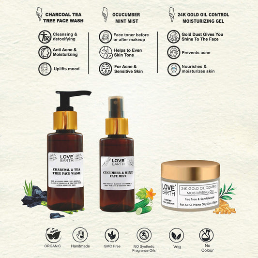 Love Earth Anti Acne Kit – Oily Acne Prone Skin