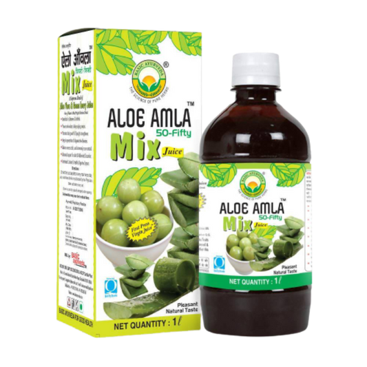 Basic Ayurveda Aloe Amla 50-Fifty Mix Juice - 1 Liter