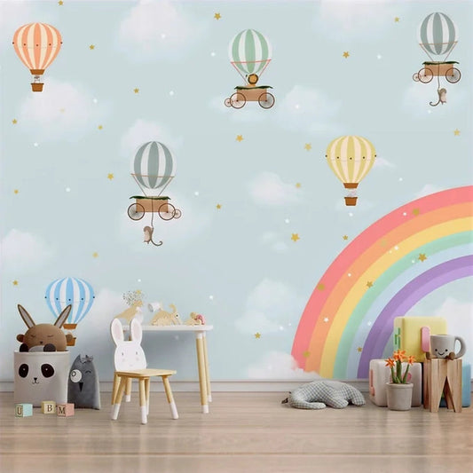 Rainbow & Hot Air Balloons Themes Wall Designs | Multiple Options