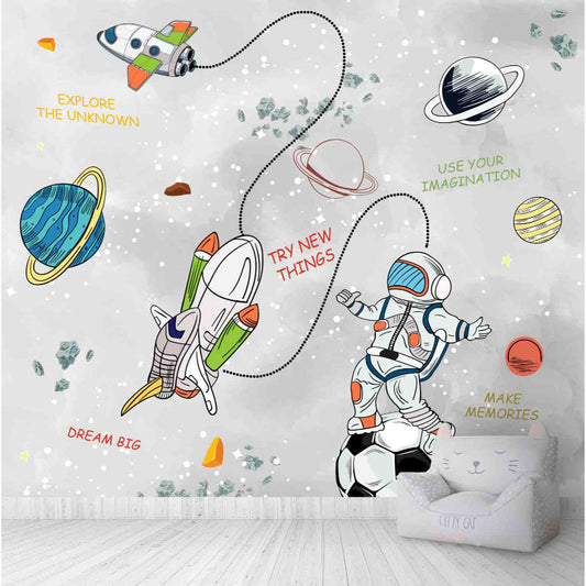 Personalised Space Kids Room Wallpaper | Multiple Options