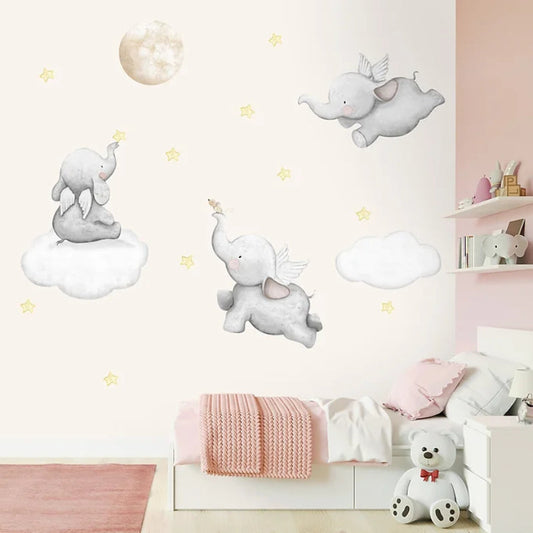 Dreamy Elephant Design Nursery Wallpaper | Multiple Options