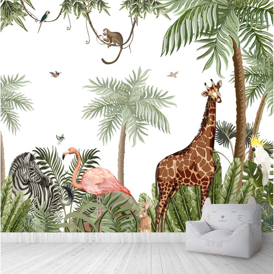 Jungle Theme Kids Room Wallpaper | Multiple Options