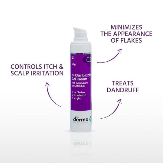 The Derma Co 1% Climbazole Gel Cream Anti Dandruff & Itch Relief - 50 gms