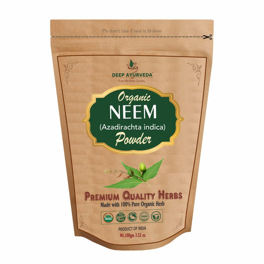 Deep Ayurveda Organic Neem Powder (Azadirachta indica) - 100 gms