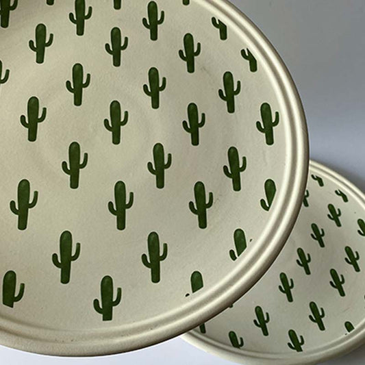 Cacti Ceramic Dinner Platters | Set Of 2