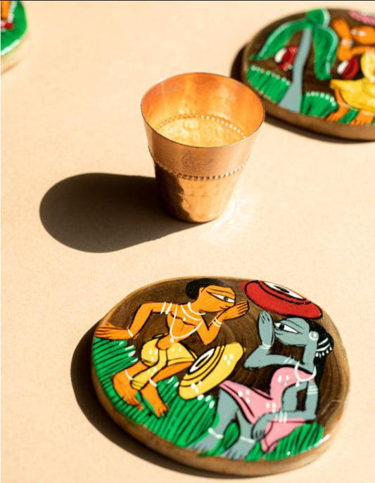 Handpainted Wooden Coasters | Set of 2