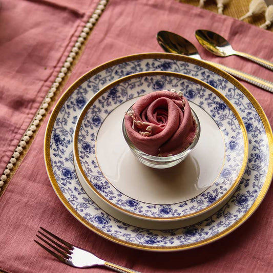 Reversible Hemp Table Runner with Cotton Lace detailing