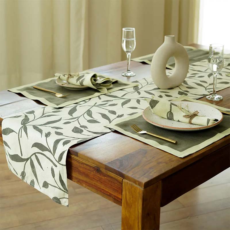 modern dresser runner Modern Danish Scandinavian Designed Colorful Floral Cotton Table Runner for Cozy Home Decor