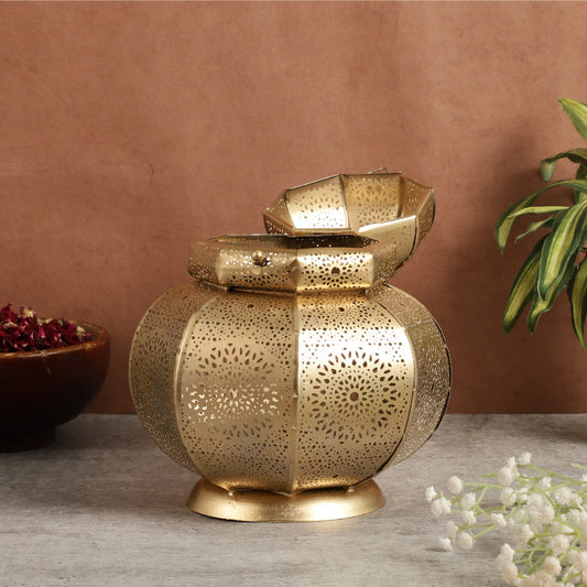 Gold Decorative Moroccan Lantern Candle Holder