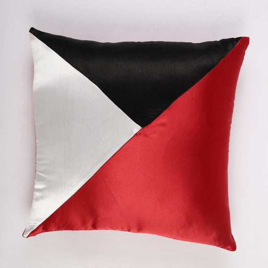BW Asymmetrical Satin Cushion Cover| Red |Set of 2
