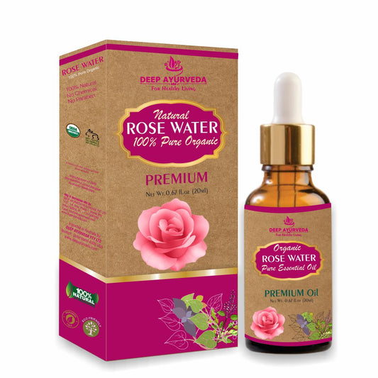 Deep Ayurveda Organic Rose Water (Rosa damascena) - 20 ml