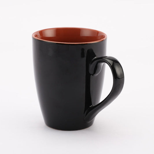 Ceramic Black Glazed Mugs | Set of 6