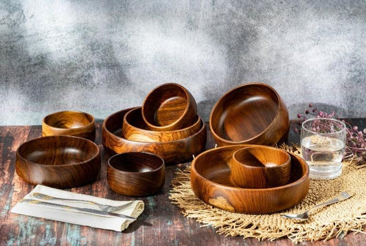 Baro Medium Wooden Bowls | Multiple Sets