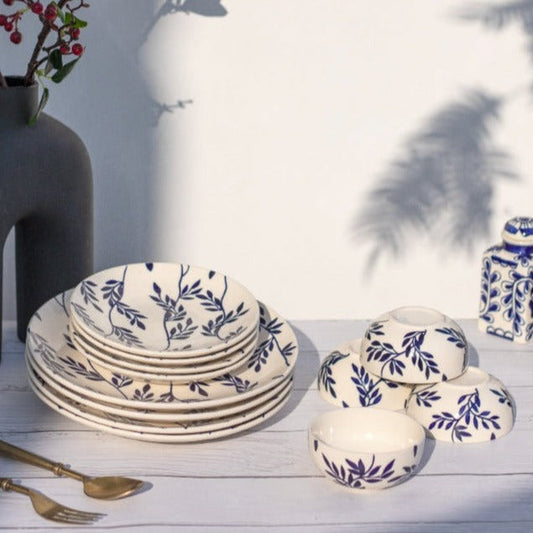 Agonis Ceramic Handpainted Dinner Set | Set Of 12