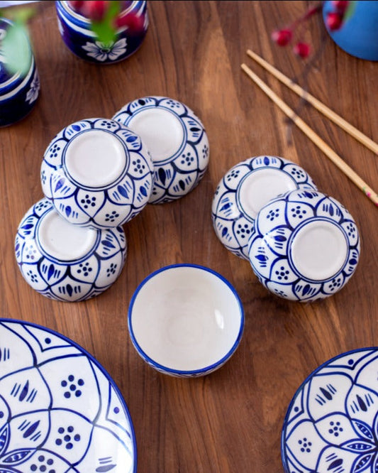 Ariadne Ceramic Handcrafted Serving Bowls | Set Of 6