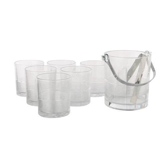 Glasses and Ice bucket 8pc set